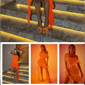 Orange Ruffle Dress